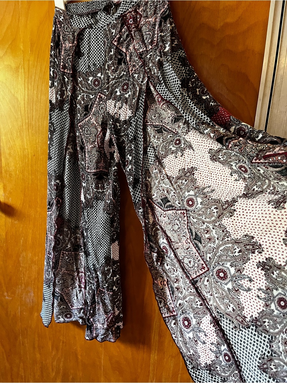 Boho Paisley hippie summer high slit Printed Pants size small